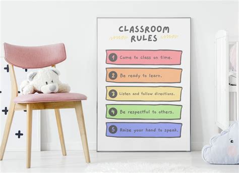 Printable Classroom Rules Poster, Wall Art Homeschool Print, Montessori ...