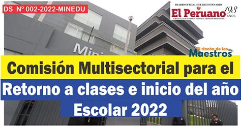 Comisión Multisectorial Para El Retorno A Clases 2022 Y Para El Inicio