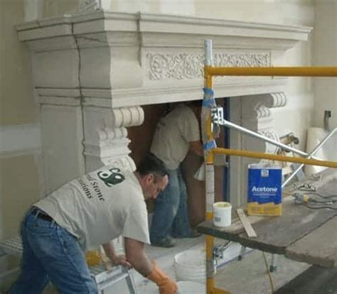 Natural Stone Fireplace Installation - Carved Stone Creations (CSC)