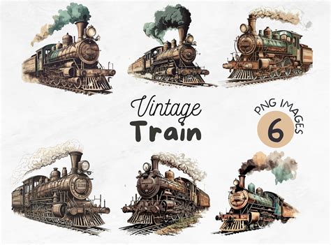 Vintage Train PNG Steam Train Clipart Steam Locomotive Clipart Train Clipart Old Train ...