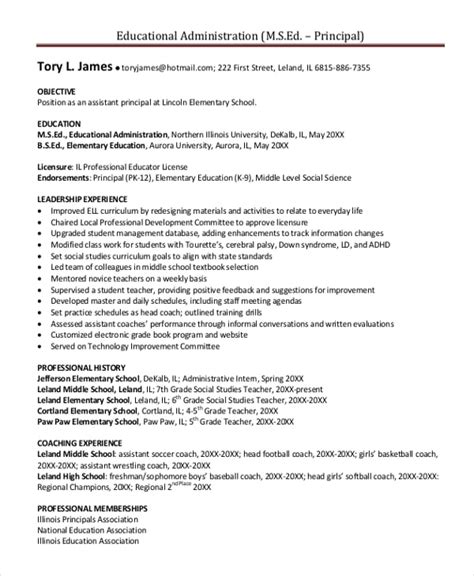 Principal Resume Template 5 Free Word Pdf Document Downloads