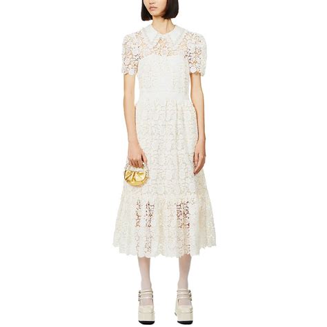 Self Portrait Embellished Guipure Lace Midi Dress Evachic