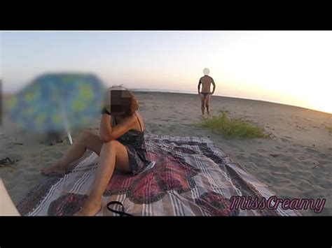 On The Public Beach I Show My Pussy To A Man And He Fingers Me Until I Squirt Misscreamy