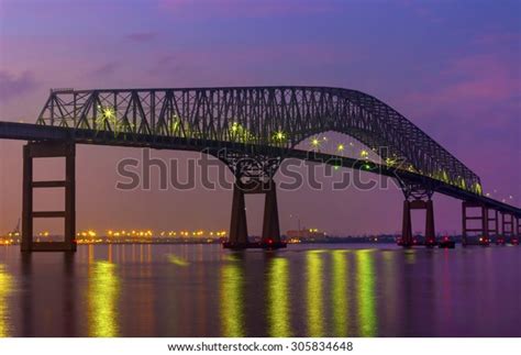 Francis Scott Key Bridge Baltimore Skyline Stock Photo 305834648 ...