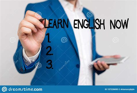 Conceptual Hand Writing Showing Learn English Now Business Photo