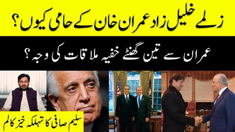 Why Zalmay Khalilzad Supporters Of Imran Khan Saleem Safi Youtube