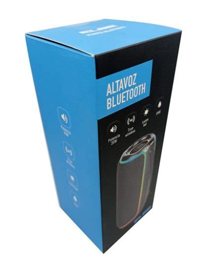 ALT N12 TWS ALTAVOZ BLUETOOTH 20W TWS NEGRO IPX6 LUCES LED ELBE