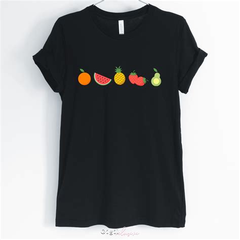 Fruits T Shirt Unisexe Orange Pastèque Ananas Fraises Avocat Amant De