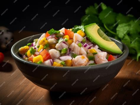 Premium Ai Image Ceviche With Chunks Of Fresh Fish And Diced