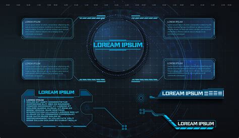 Hud Ui Gui Futuristik Bingkai Elemen Layar Antarmuka Pengguna Diatur