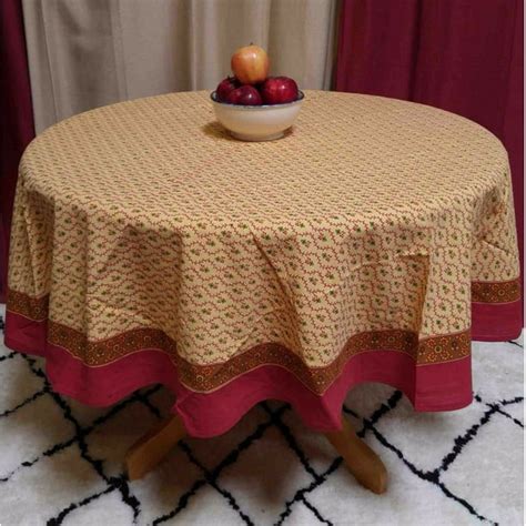 Round Tablecloths 60 Inch Cotton - New Savings On Floral Block Print ...