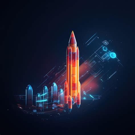 Premium AI Image Rocket Launch And Schedule Are Growing Low Poly