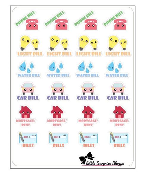 Monthly Bills Stickers Planner Stickers Etsy Bill Stickers Planner