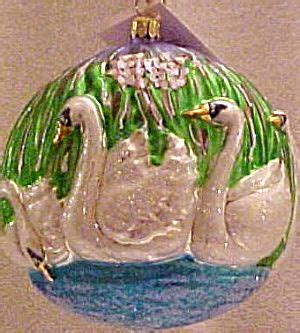 7 Swans A Swimming Twelve Days Of Christmas Christmas Ornaments