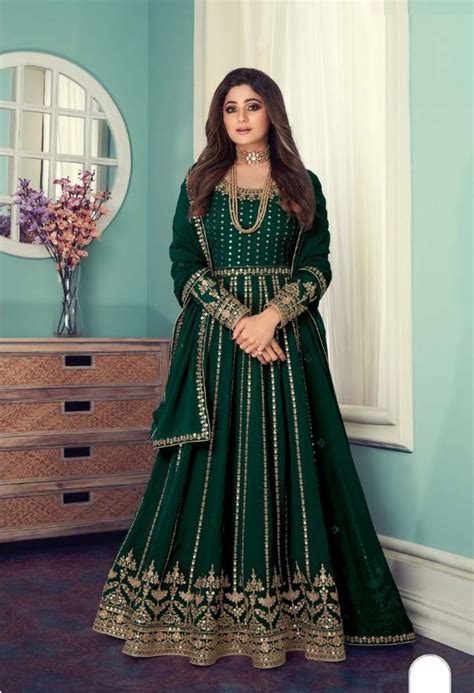 Gorgeous Green Color Georgette With Sequence Work Gown