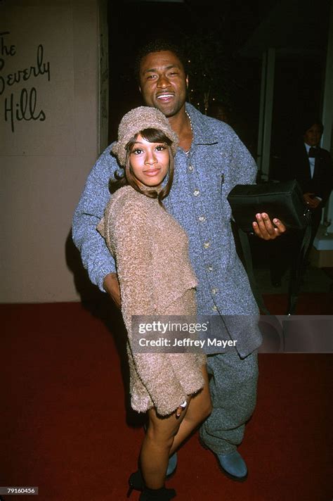 Lisa Left Eye Lopes Of Tlc And Andre Rison At The Arista Records