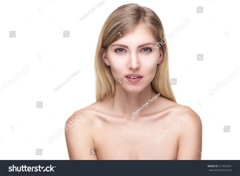 Beauty Portrait Naked Blonde Gray Eyes Stock Photo Shutterstock