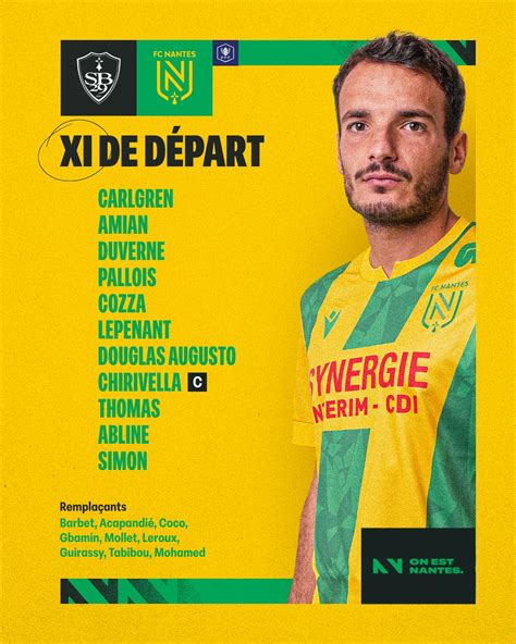 Fc Nantes Coupe De France La Composition Pour Stade Brestois Fc