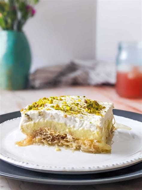 Greek Ekmek Kataifi Custard With Shredded Phyllo Dough Dessert