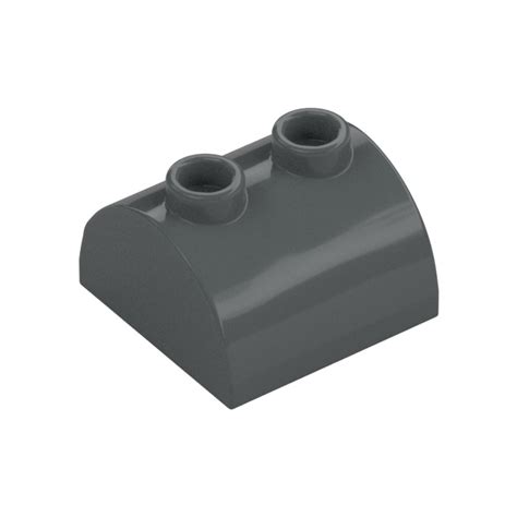 Lego Dark Stone Gray Slope X Curved With Studs On Top