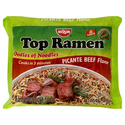 Nissin Top Ramen Ramen Noodle Soup Picante Beef Flavor 3 Oz 85 G Shop Your Way Online