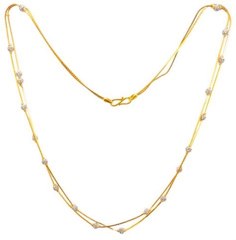 22kt Gold Two Tone Chain Necklace for Girls - AjCh64384 - US$ 963 ...