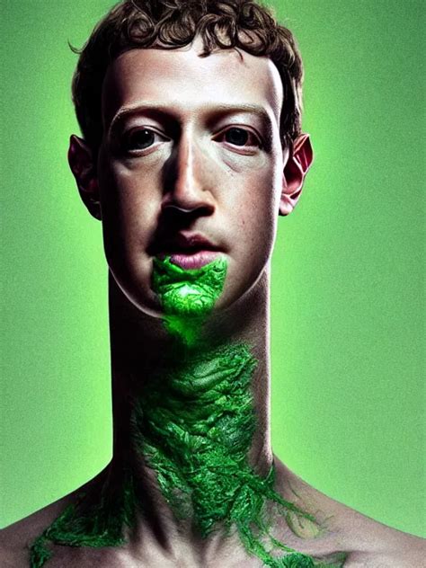 Portrait Of A Mark Zuckerberg Skin Peeling Away To Stable Diffusion