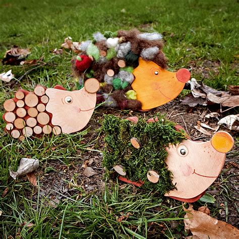 Igel Familie Basteln Herbst Herbstdeko Basteln Naturmaterialien Basteln