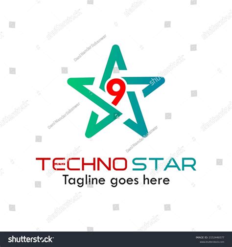 Number 9 Star Logo Template Illustration Stock Vector Royalty Free