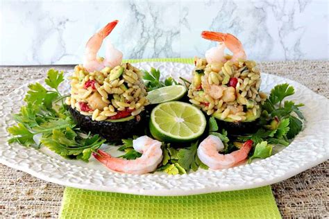 Orzo And Shrimp Stuffed Avocados Kudos Kitchen By Renee