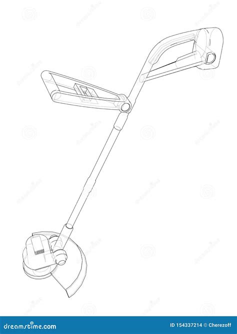 Outline Trimmer Grass Cutter Vector Stock Vector Illustration Of