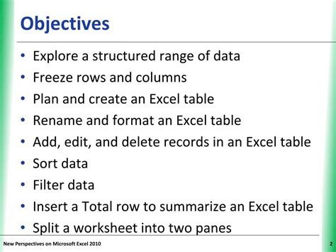 Ppt Tutorial Working With Excel Tables Pivottables And