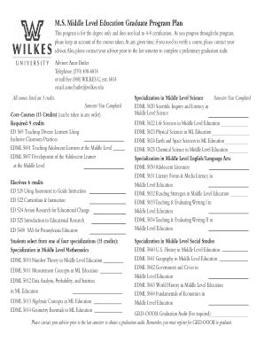 Fillable Online Wilkes This Program Is For The Degree Only And Does Not