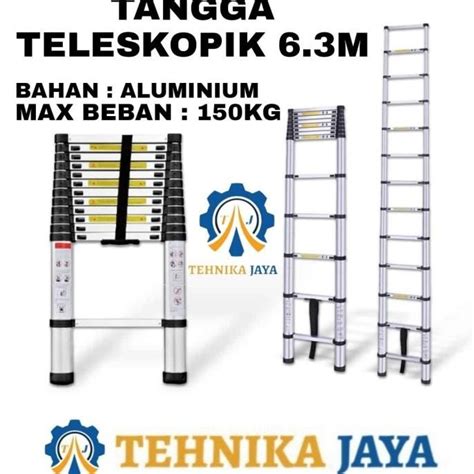 Jual Ready Stock Tangga Lipat Aluminium Teleskopik M M Single