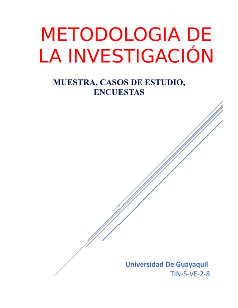 Metodologia Metodologia De La InvestigaciÓn Universidad De Guayaquil