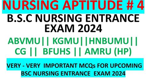 NURSING APTI 4 ABVMU KGMU BFUHS AMRU HNBU CG BSC NURSING