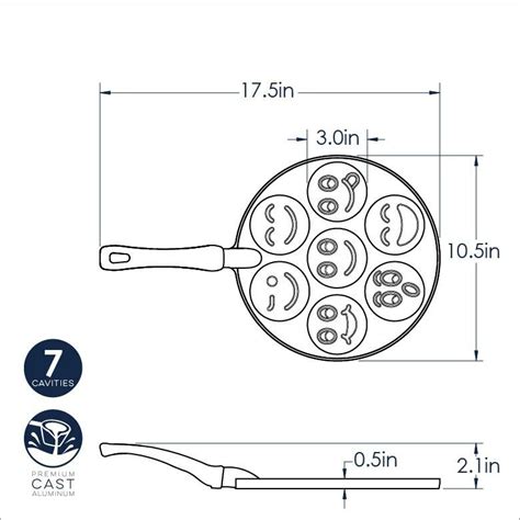 Smiley Face Pancake Pan Cast Aluminum Cookware Breakfast Pan Nordic Ware