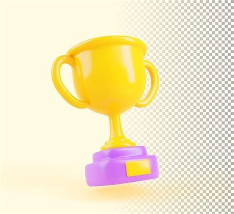 Premium Psd 3d Render Gold Winner Cup Rank Trophy Isolated On