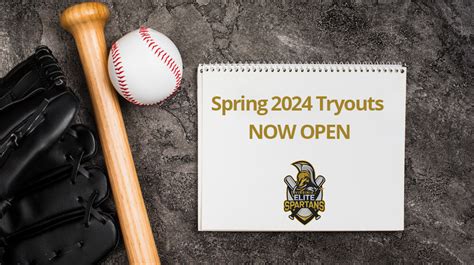 Spring 2024 Tryouts Now Open Virginia Elite Spartans Baseball