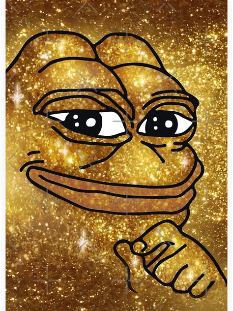 "Rare Pepe The Frog Gold Luxury Metal Golden Glitters with Smug Face HD High Quality Online ...