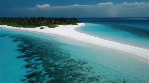 Premium AI Image | Aerial Of The White Sand Beaches Of Maldives ...