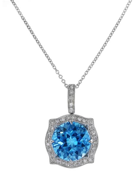 Effy K White Gold Blue Topaz And Diamond Pendant In Blue Blue Topaz