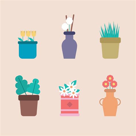 Flat Design Floral Pots 11854543 Vector Art at Vecteezy