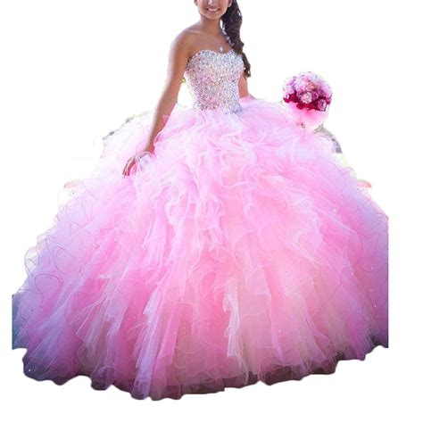 Okaybridal Womens Sweetheart Organza Quinceanera Dresses Beading