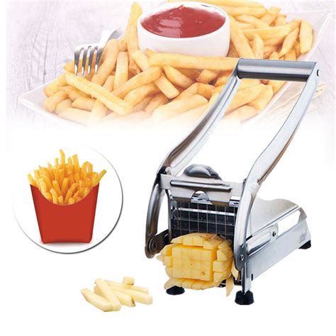 Stainless Steel French Fry Cutter With 2 Blades Cutter Slicer Chopper