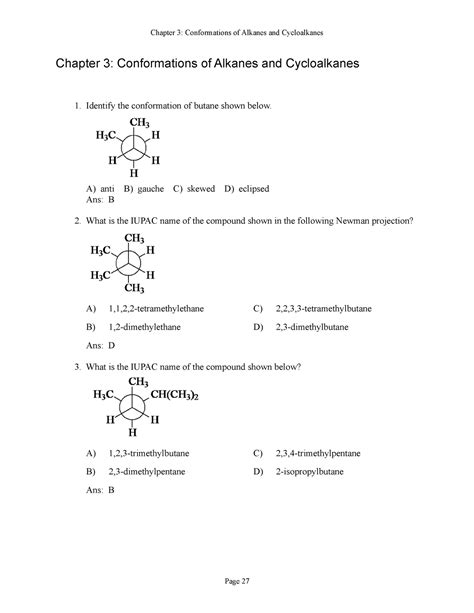 Chapter Chapter Conformations Of Alkanes And Cycloalkanes