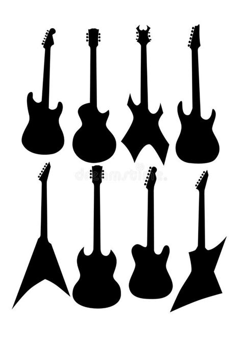 Siluetas De Las Guitarras El Ctricas Ilustraci N Del Vector