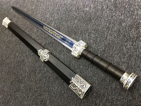 Qin jian sword,High carbon steel blade,Black wood,Alloy fittings– Chinese Sword store