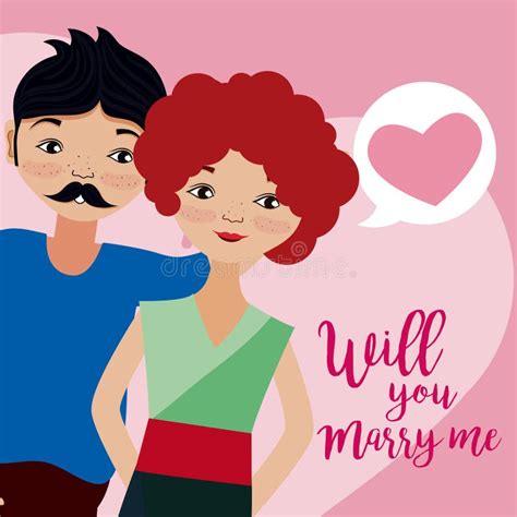 Will You Marry Me Card Stock Vector Illustration Of Celebration