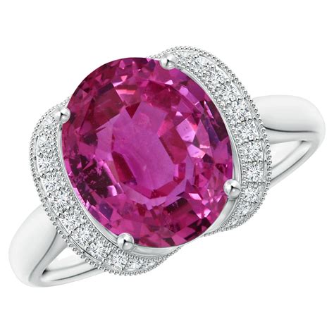 Customizable Angara Gia Certified Pink Sapphire Ring In Yellow Gold